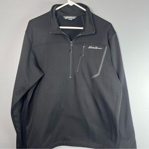Eddie Bauer Black Half-Zip Fleece hiking camping skiing golfing